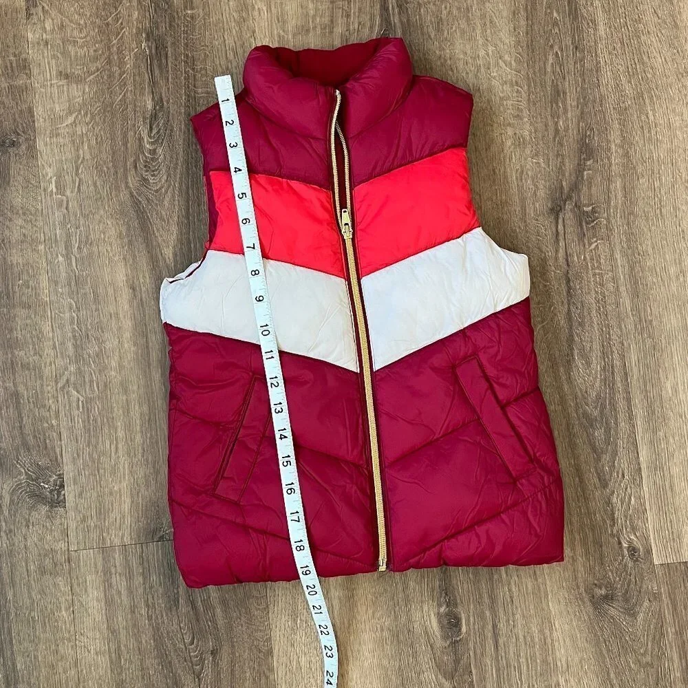 Old Navy Retro Color Block Chevron Puffer Vest Sz 6-7